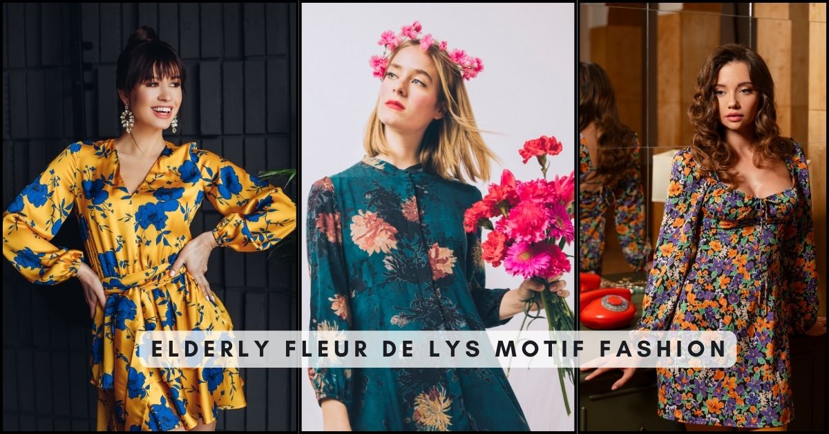 elderly fleur de lys motif fashion